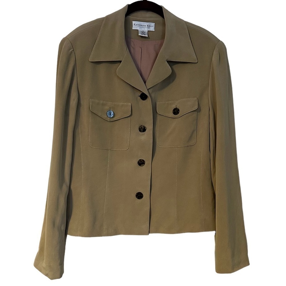 Katherine Kelly Blazer Camel Silk 12